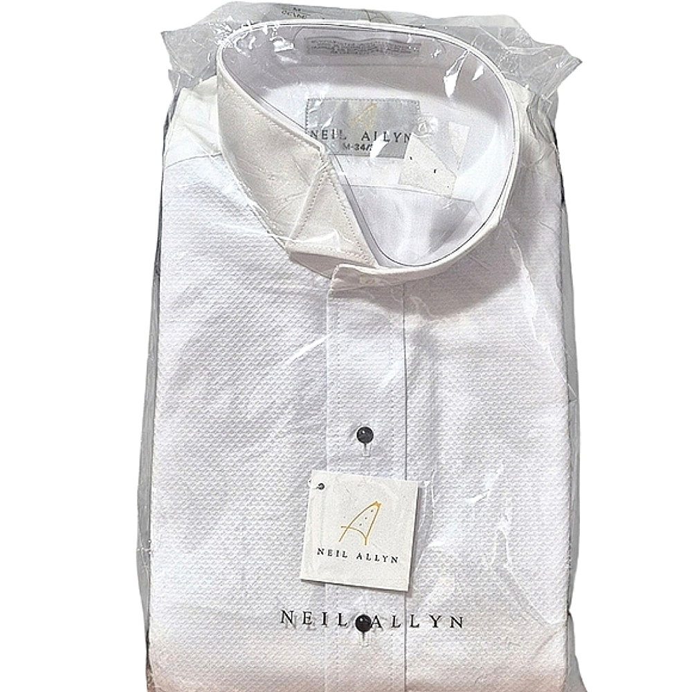 Neil Allyn Men's White Tuxedo Shirt Size 34/35 With Neck Size M(17.0)
